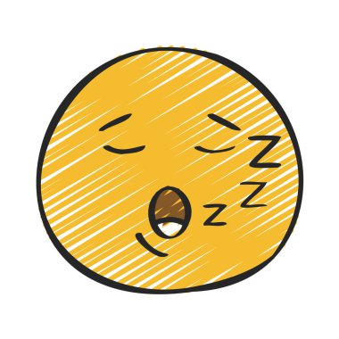 uyuyan emoji düz simge tasarımı                   