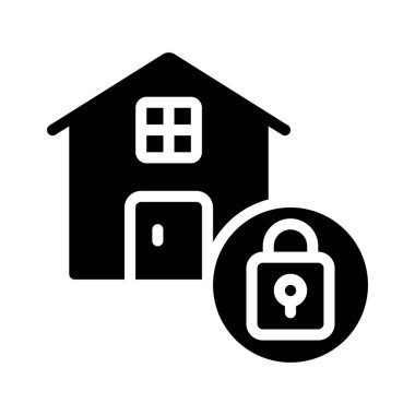 Ev Güvenlik simgesi, vektör illüstrasyonu   