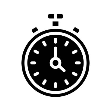 Kronometre simgesi, beyaz arkaplanda vektör illüstrasyonu  