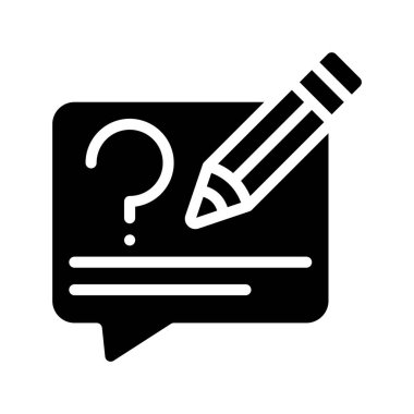 Soru İleti Web simgesi vektör illüstrasyonu