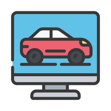 Yarış Oyunu simgesi, vektör illüstrasyonu basit tasarım