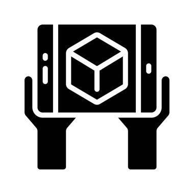 Etkileşimli AR Uygulama simgesi, vektör illüstrasyonu basit tasarım