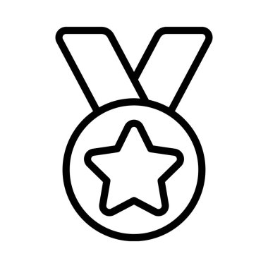 Yıldız Madalyası Vektör Simgesi Tasarımı