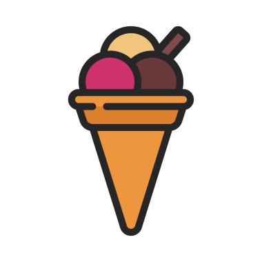 Dondurma Konisi Web simgesi vektör illüstrasyonu