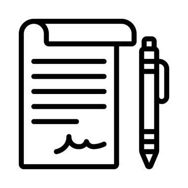 Contract icon, vector illustration simple design