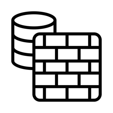 Veri Duvarı web simgesi vektör illüstrasyonu