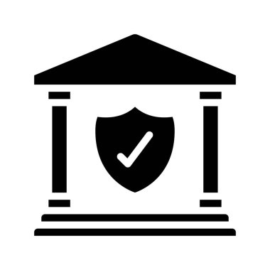 Doğrulanmış kalkan basit simgesi, vektör illüstrasyonu