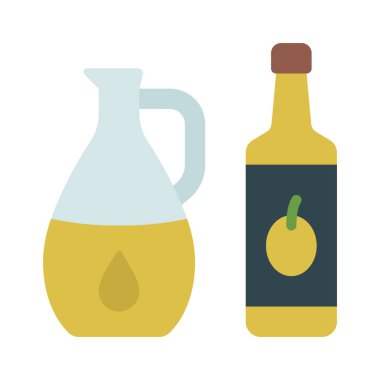 Zeytinyağı yassı tasarım vektör çizimi                                        