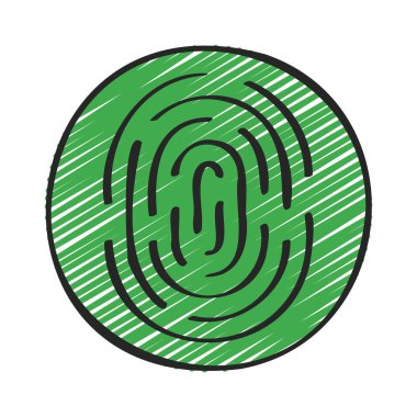 parmak izi simgesi, vektör çizimi