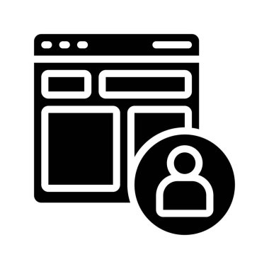 Kullanıcı Test Web Sitesi Web simgesi vektör illüstrasyonu