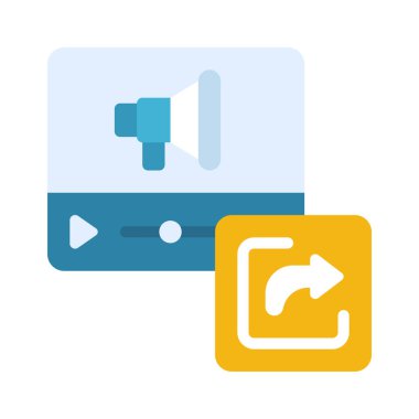 Pazarlama Video web simgesi, vektör illüstrasyonunu paylaş                      