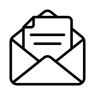 Harf E- posta simgesi aç, vektör illüstrasyonu