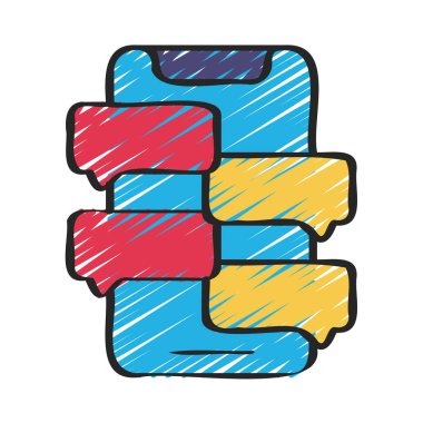 İleti Zinciri Mobil web simgesi vektör çizimi