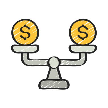 Para Ölçeklendirmesi Dengelenmiş Web simgesi vektör resimlemesi