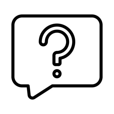 Soru İşareti ileti ikonu vektör illüstrasyonu 