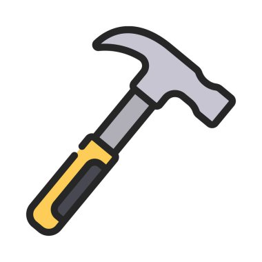 Çekiç Araç simgesi, beyaz arkaplanda izole edilmiş vektör