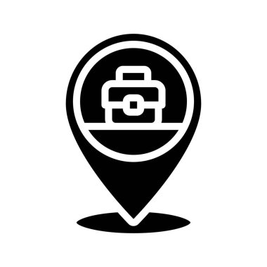 Harita konumu simge vektörü. GPS yer kodu. izole edilmiş çizgi simgesi siyah illüstrasyon