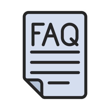 SSS Belge simgesi, vektör illüstrasyonu 