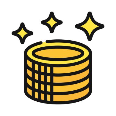 Bozuk para simgesi, vektör illüstrasyonu basit tasarım