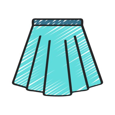 etek yassı ikon vektör çizimi