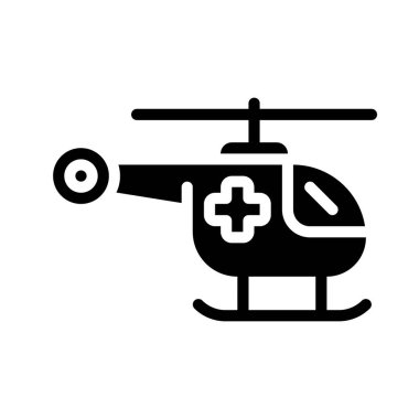 Tıbbi helikopter. Web simgesi basit illüstrasyon  