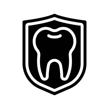 Diş Kapağı Simgesi Basit Vektör İllüstrasyonu