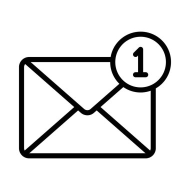 E- posta Bildirimi Simgesi, Vektör İllüstrasyonu