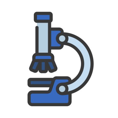 Laboratuar mikroskobu ikonu. Web için basit bir mikroskop vektör simgesi çizimi