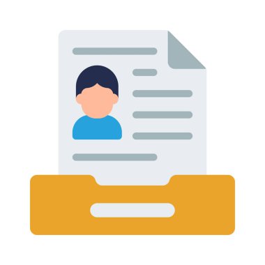 Çalışanların Belge Arşivi simgesi, vektör illüstrasyonu 