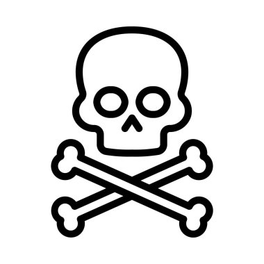 kafatası simgesi, vektör illüstrasyonu