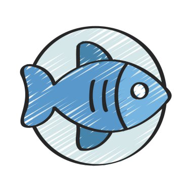 Balık. Web simgesi basit illüstrasyon