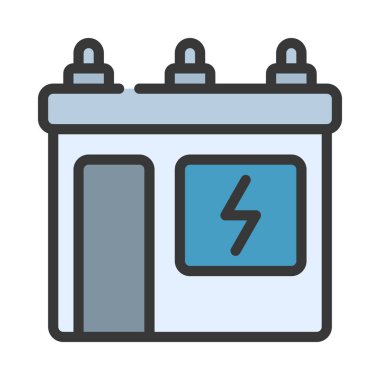 Enerji bataryası simgesi. özet pil güç vektörü rengi düz izole