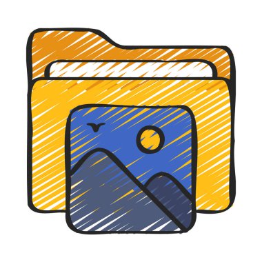 Resim Dizini simgesi, vektör illüstrasyonu  