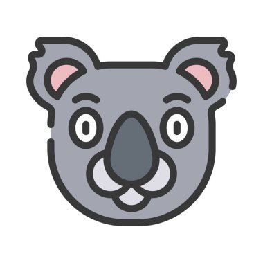 Koala Simgesi Basit Vektör İllüstrasyonu 