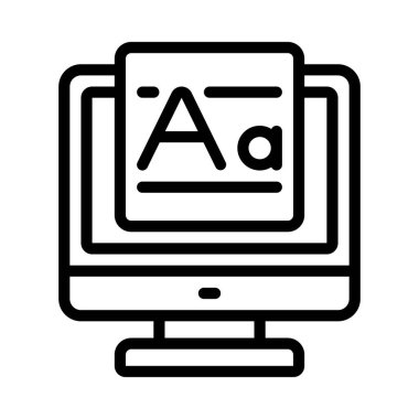 Yazı Tipi Uygulaması simgesi, vektör illüstrasyonu   