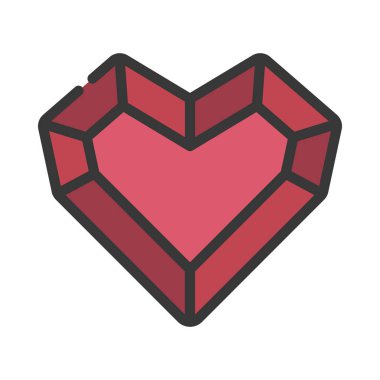 kalp aşk simge vektör illüstrasyon izole