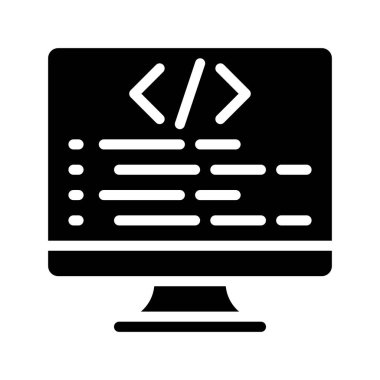 Web kodlama simgesi, vektör illüstrasyonu programlama     