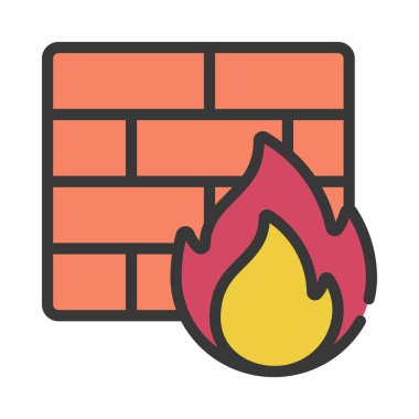 Firewall Web simgesi vektör çizimi