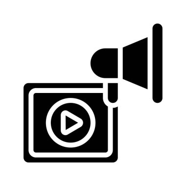 Video Ad web simgesi vektör illüstrasyonu