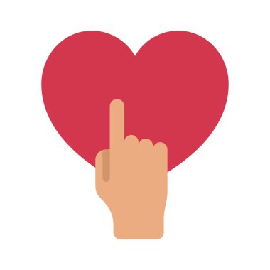Dokunuş Yüreği web simgesi vektör çizimi
