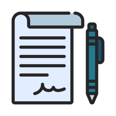 Contract icon, vector illustration simple design