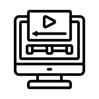 Video Uygulama simgesi, vektör illüstrasyonu basit tasarım