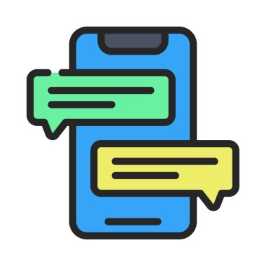 İletiler web simgesi vektör illüstrasyonu