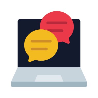 Laptop Mesajlaşma simgesi, vektör illüstrasyonu 