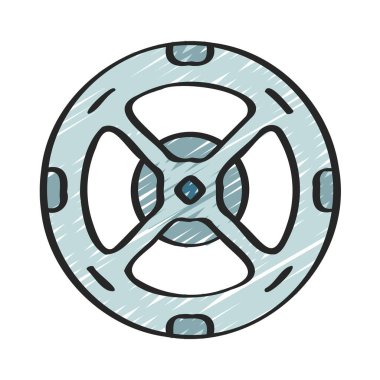 Dairesel Uzay İstasyonu web simgesi vektör çizimi