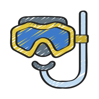 Şnorkel ağ simgesi vektör illüstrasyonu