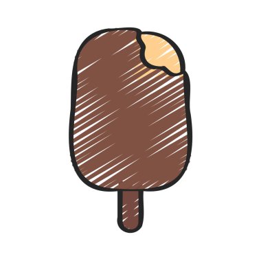 dondurma yassı simgesi, vektör illüstrasyonu