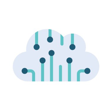 bulut teknolojisi web simgesi vektör çizimi