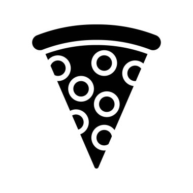 Pizza slice simgesinin beyaz arka plan üzerinde