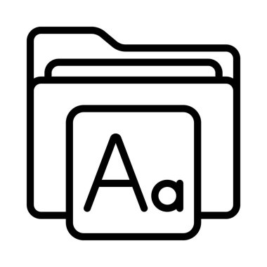 Yazı Tipi Dizini simgesi, vektör illüstrasyonu  